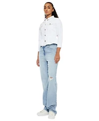 KanCan Women's Marilou Peplum Denim Jacket