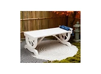 flynama 2-Person Wooden Wagon Wheel Outdoor Bench, 550 lbs