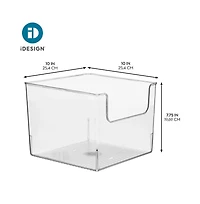 iDesign Open-Front Storage Bin, Set of 4, Clear, Made in Usa