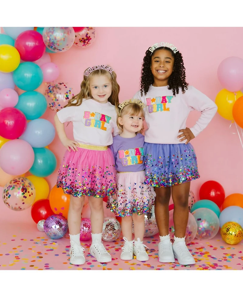 Sweet Wink Little and Big Girls Pink Confetti Tutu Skirt