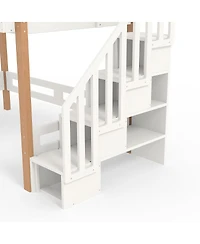 Streamdale Furniture Streamdale Twin Loft Bed with Storage Shelves and Clothes Hook