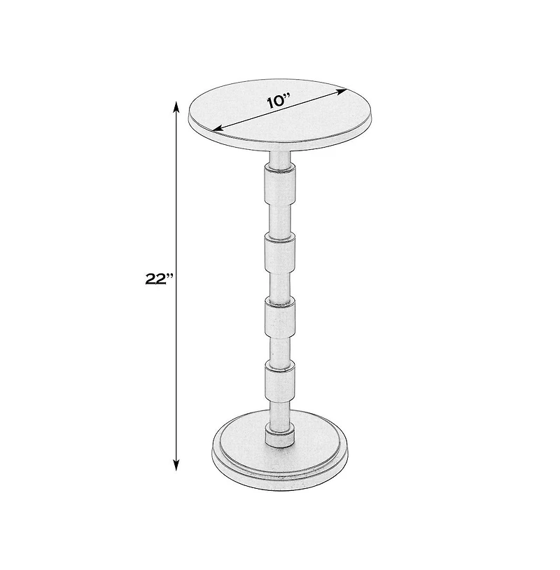 Butler Specialty Delano 10 in. W Round All Metal Pedestal Base End Table
