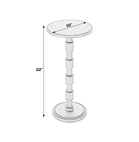 Butler Specialty Delano 10 in. W Round All Metal Pedestal Base End Table