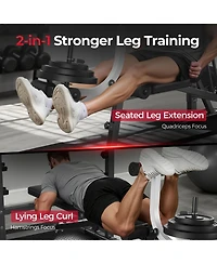 Fed Fitness Olympic Adjustable Weight Bench, 39IN Rack Width with Bench Press Rack, Leg Extension and Leg Curl, Multi-Functional Workout Equipment