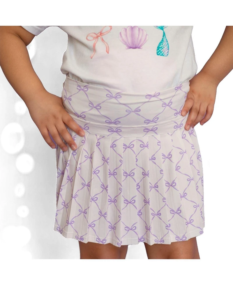 Sweet Wink Big Girls Lavender Bow Trellis Athletic Skort