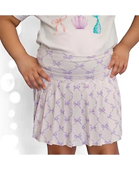 Sweet Wink Big Girls Lavender Bow Trellis Athletic Skort