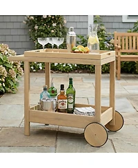 Streamdale Furniture Saratoga Outdood Rolling Bar Cart