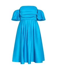 City Chic Women's Rosalee Puff Sleeve Midi Dress