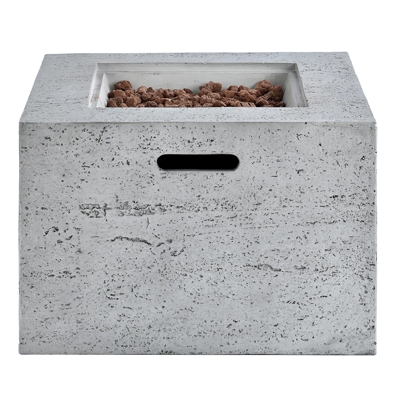 Streamdale Furniture 24 inch Square Propane Fire Pit Table Set with Tank Cover and Accessories
