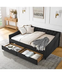 Streamdale Furniture Upholstered Full Size Daybed with Drawers