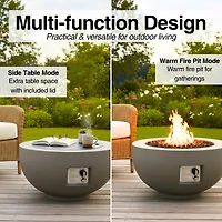 Streamdale Furniture 28-Inch Round Propane Fire Pit Table, 40,000 Btu with Cover and Lava Rocks