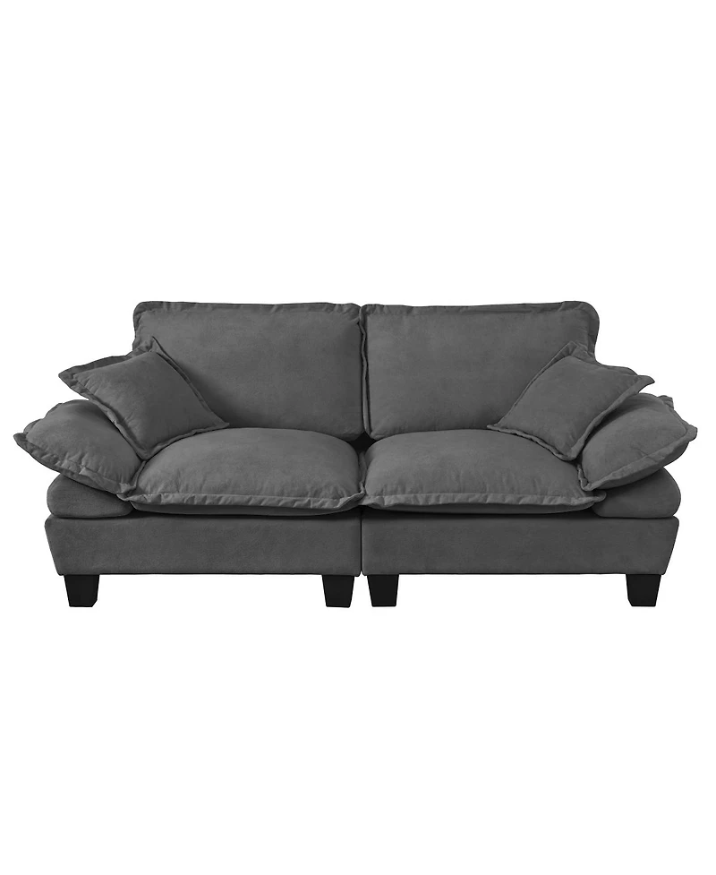 Streamdale Furniture Chenille Sailboat 2-Seater Modular Loveseat with Curved Armrests
