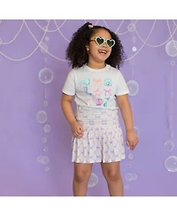 Sweet Wink Toddler Girls Lavender Bow Trellis Athletic Skort
