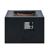 Streamdale Furniture 24-Inch Square Propane Fire Pit Table with 40,000 Btu and Accessories