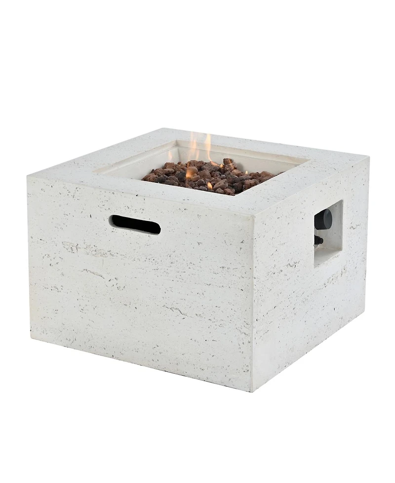 Streamdale Furniture 24-Inch Square Propane Fire Pit Table with 40,000 Btu and Accessories