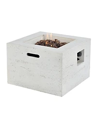 Streamdale Furniture 24-Inch Square Propane Fire Pit Table with 40,000 Btu and Accessories