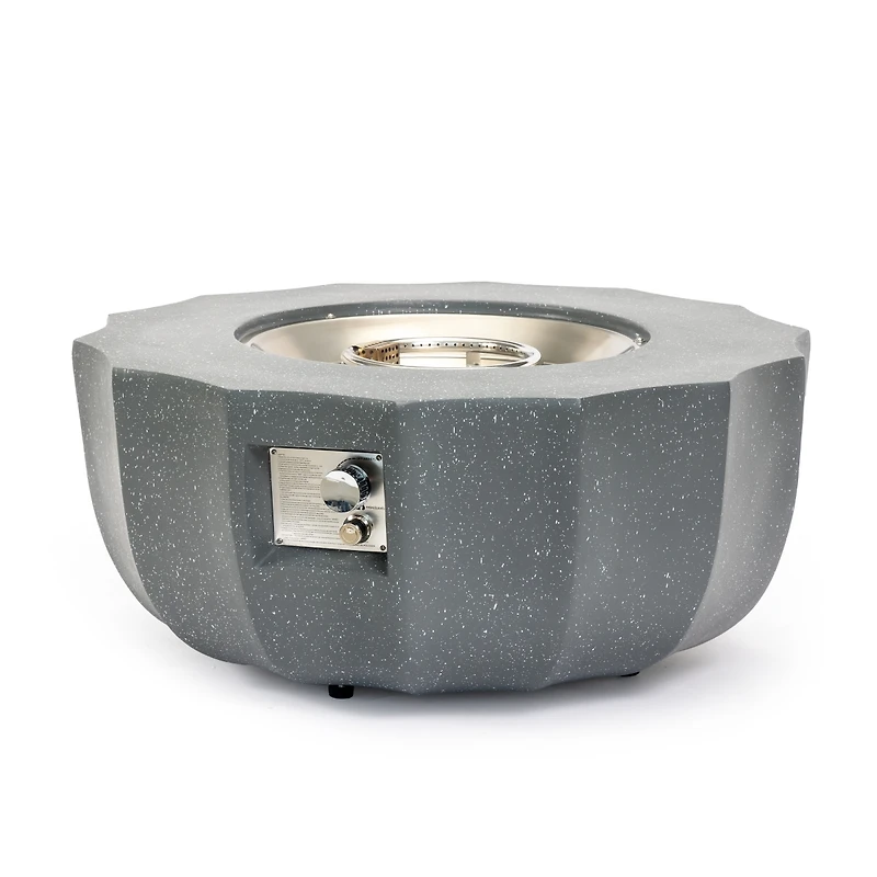 Streamdale Furniture 36" Round Concrete Propane Fire Pit Table, 50,000 Btu