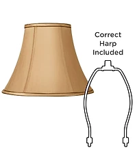 Springcrest Collection Set of 2 Softback Bell Lamp Shades Slant Spider with Replacement Harp Finial Fitting