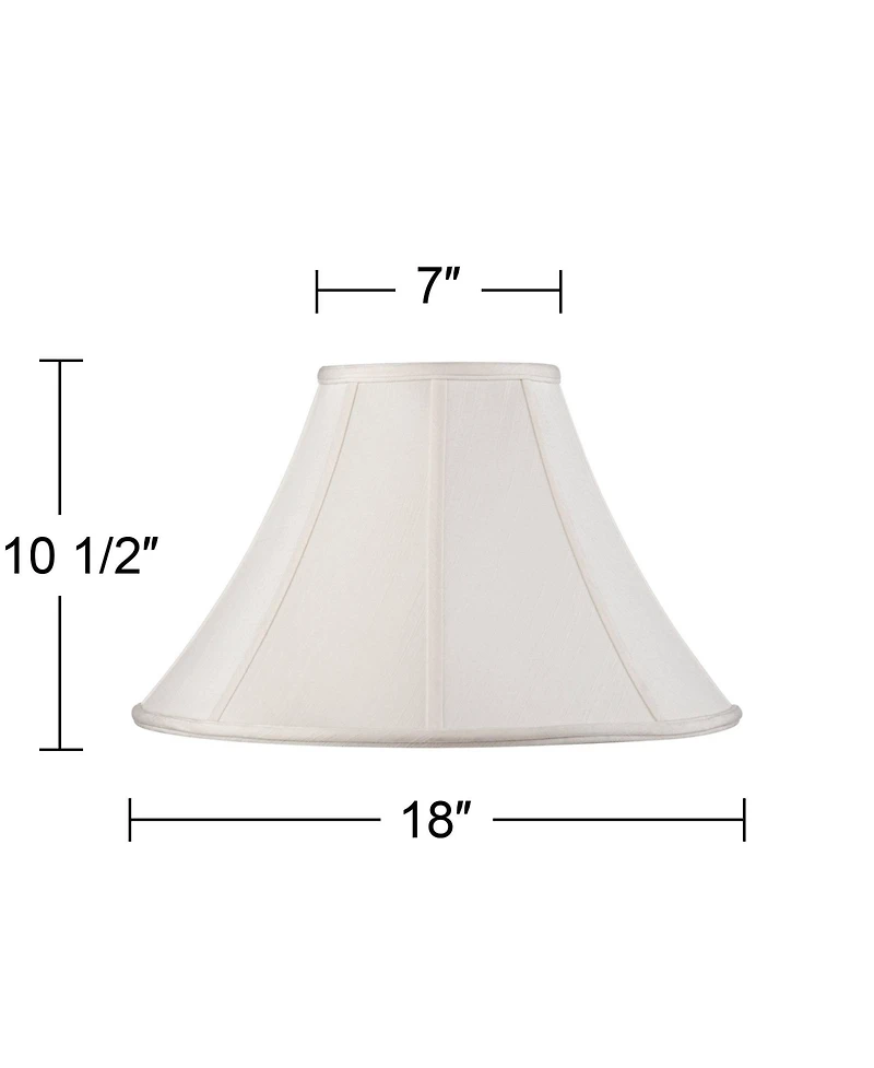 Springcrest Set of 2 Bell Lamp Shades Large 7" Top x 18" Bottom x 10.5" High Spider Replacement Harp and Finial Fitting