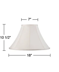 Springcrest Set of 2 Bell Lamp Shades Large 7" Top x 18" Bottom x 10.5" High Spider Replacement Harp and Finial Fitting