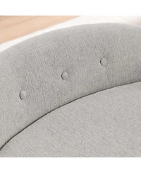 Clihome Modern Dog Bed Pet Sofa Oval Semi-Enclosed Linen Soft Couch