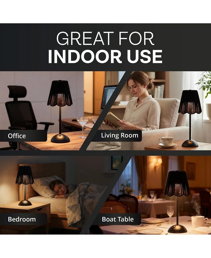 Bell + Howell Rechargeable Rope Design Portable Led Light with 3 Dimmable Modes Table Lamp