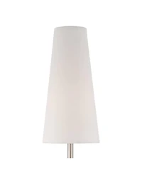 360 Lighting Snippet 26" High Modern Accent Table Lamps Set of 2 Brushed Nickel Finish Metal Living Room Bedroom Bedside