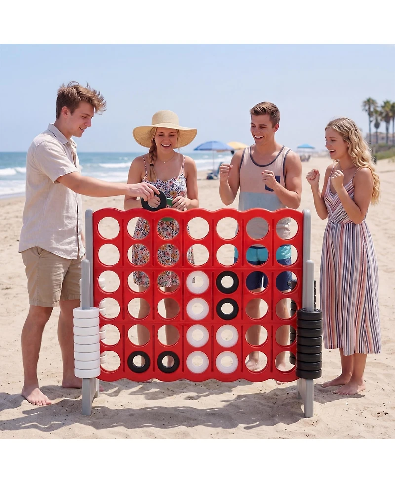 Costway Jumbo 4-to-Score 4 in A Row Board Game Set Outdoor Indoor Kids Adults Family Fun