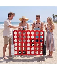 Costway Jumbo 4-to-Score 4 in A Row Board Game Set Outdoor Indoor Kids Adults Family Fun