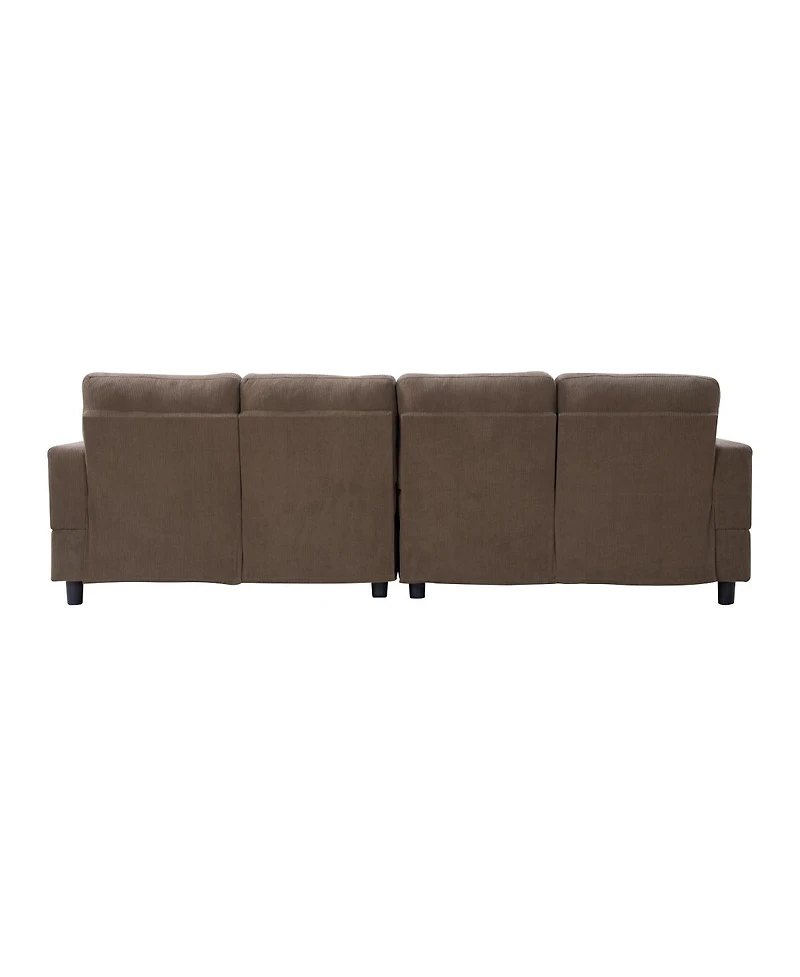 Streamdale Furniture 98.8" Oversized U-Shaped Corduroy 4-Seat Sectional Sofa with Double Chaise