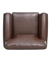 Streamdale Furniture Modern Pu Leather Accent Sofa with Birch Wood Legs and Nailhead Trim