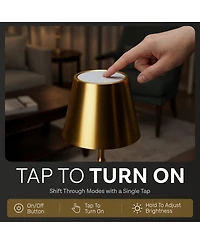Bell + Howell Bamboo Rechargeable Touch Control Led Table Lamp Cordless Portable Dimmable Light