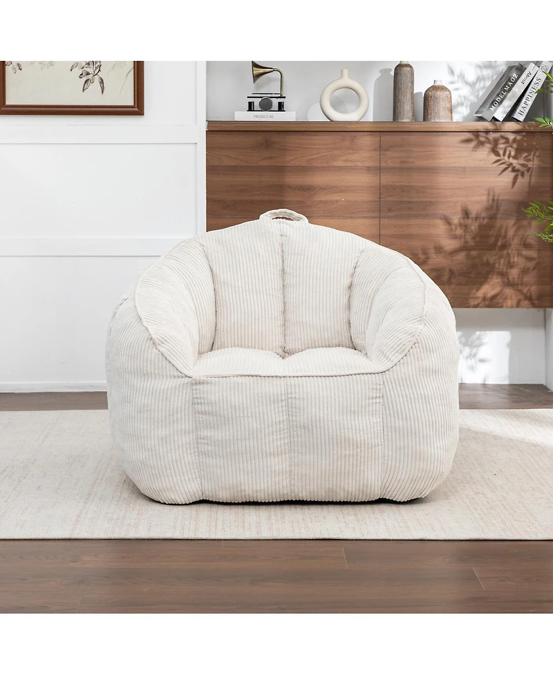 Streamdale Furniture Giant Corduroy Bean Bag Chair with Armrests