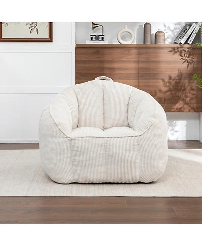 Streamdale Furniture Giant Corduroy Bean Bag Chair with Armrests
