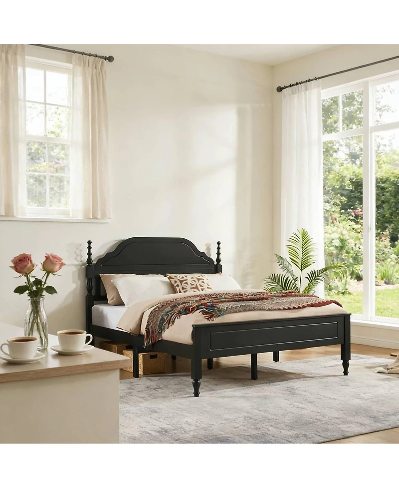 Streamdale Furniture Elegant Bedroom Centerpiece Bed with Padded Headboard Insert (No Mattress)