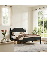 Streamdale Furniture Elegant Bedroom Centerpiece Bed with Padded Headboard Insert (No Mattress)