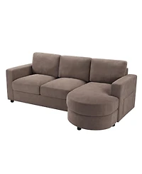 Streamdale Furniture Modern 84.6" L-Shaped Sectional Sofa with Curved Chaise and Usb Ports
