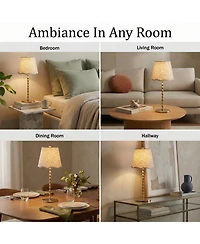 Bell + Howell Stem Scallop Shade Rechargeable Touch Control Led Dimmable Cordless Table Lamp