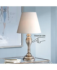 Regency Hill Traditional Accent Table Lamps 19 1/4" High Set of 2 Brass Shade Touch On Off for Bedroom Bedside Office