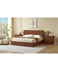 Streamdale Furniture Lift-Up Storage Bed Frame, Curved Wooden Design