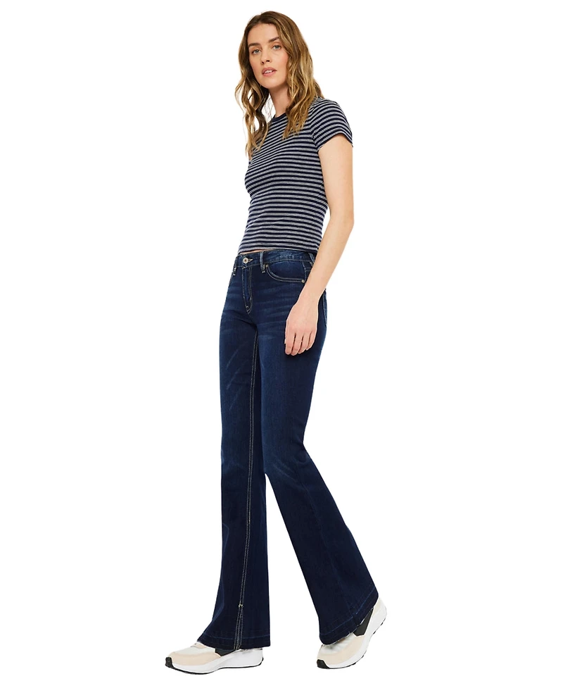 KanCan Women's Heidi Mid Rise Flare Jeans