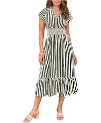Cupshe Women's Sunset Cruise Striped Midi Beach Dress
