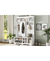 Streamdale Furniture Modern Hallway Hall Tree with Storage and Hooks
