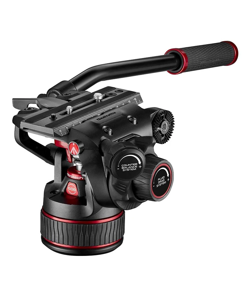 Manfrotto 3-Section Carbon Fiber Twin Leg Tripod with Nitrotech 608 Fluid Video Head and Mid-Level Spreader