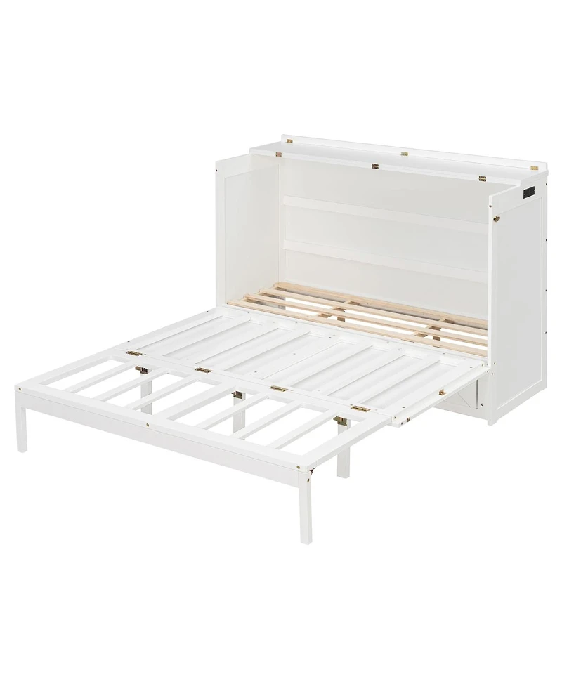 Streamdale Furniture Murphy Bed with Drawer, Sockets and Usb Ports