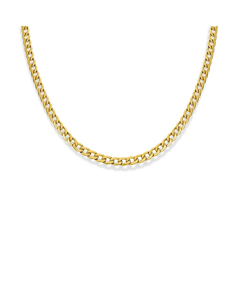 Bling Jewelry Curb Chain Necklace Heavy Duty Biker Gold Tone Stainless Steel 8MM
