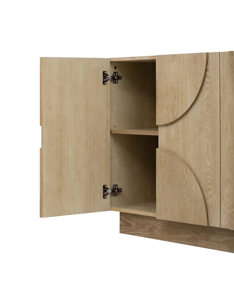 Streamdale Furniture 4-Door Wood Sideboard Cabinet with Adjustable Shelves
