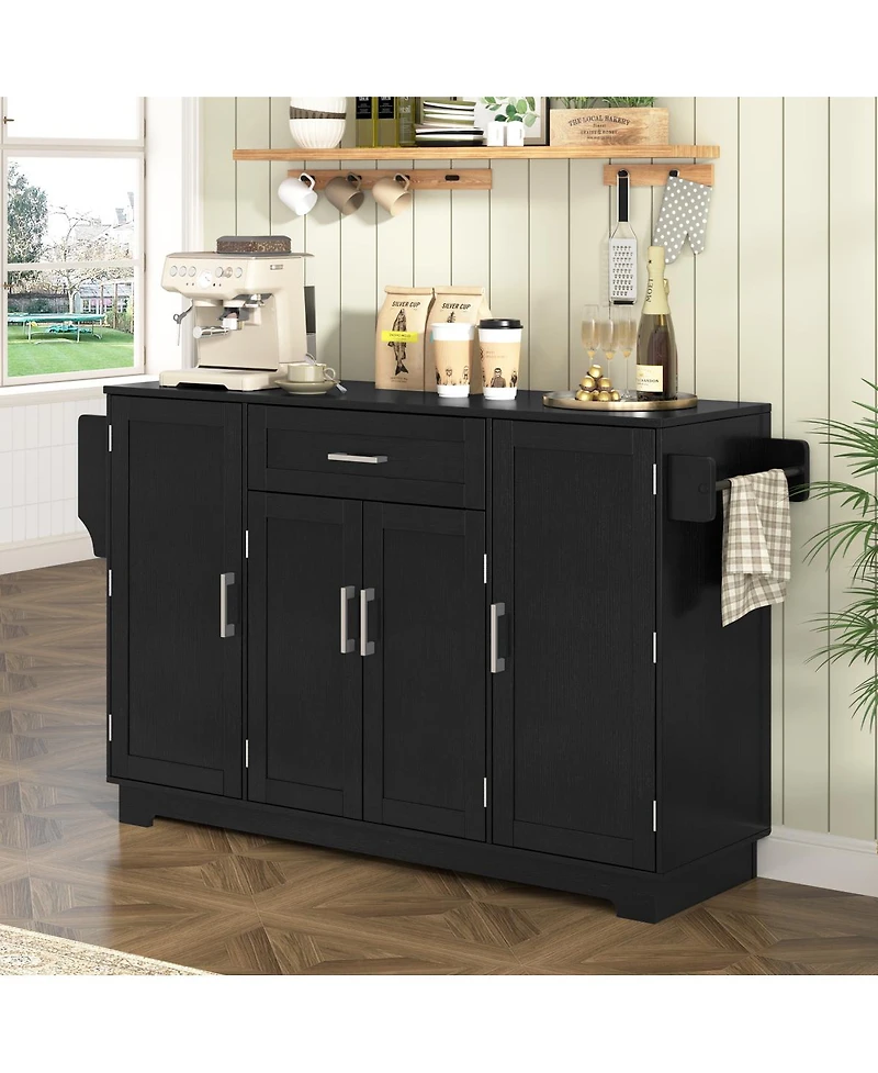 Streamdale Furniture 54.3" 4-Door Sideboard Buffet Cabinet with Storage and Adjustable Shelves
