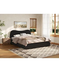 Streamdale Furniture Upholstered Platform Bed with Wooden Slats