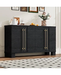 Streamdale Furniture Sideboard Buffet Cabinet with Adjustable Shelves and Gold Handles